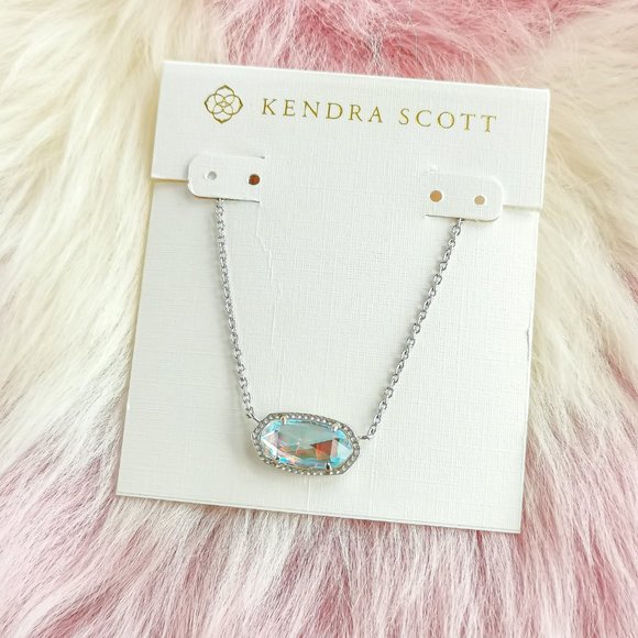 Silver Elisa Dichroic Glass Pendant Necklace - Picture 1 of 3